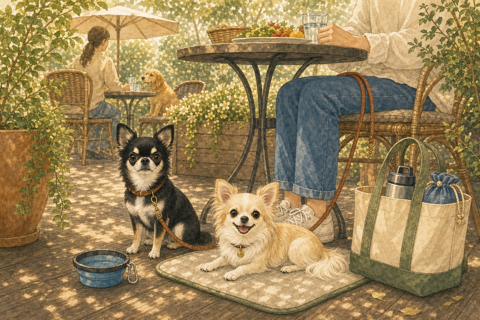 犬連れ飲食店・テラス席のマナー｜となりのテーブルへの心配りの紹介画像