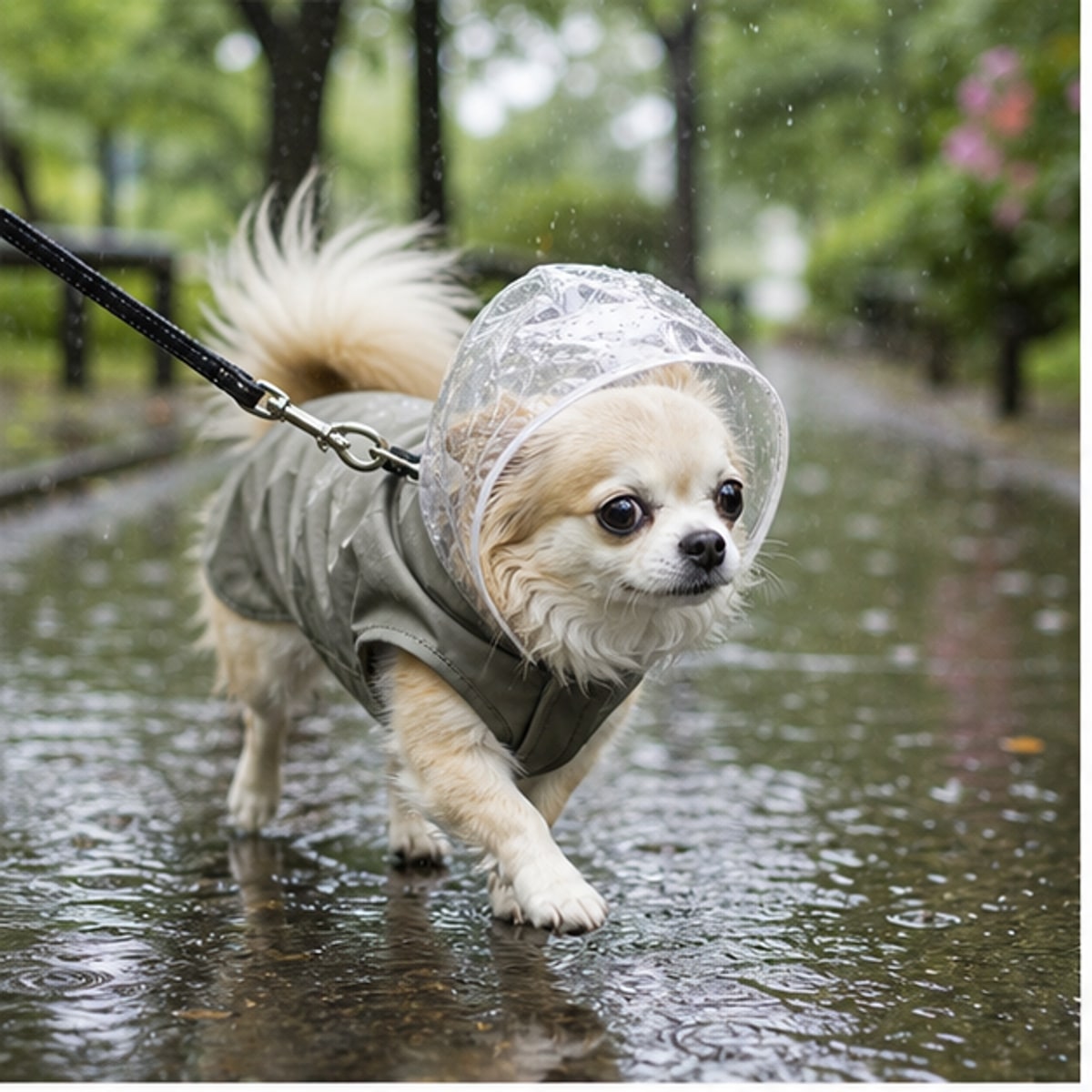 犬用レインコート（透明フード・全身カバー型）の紹介画像1