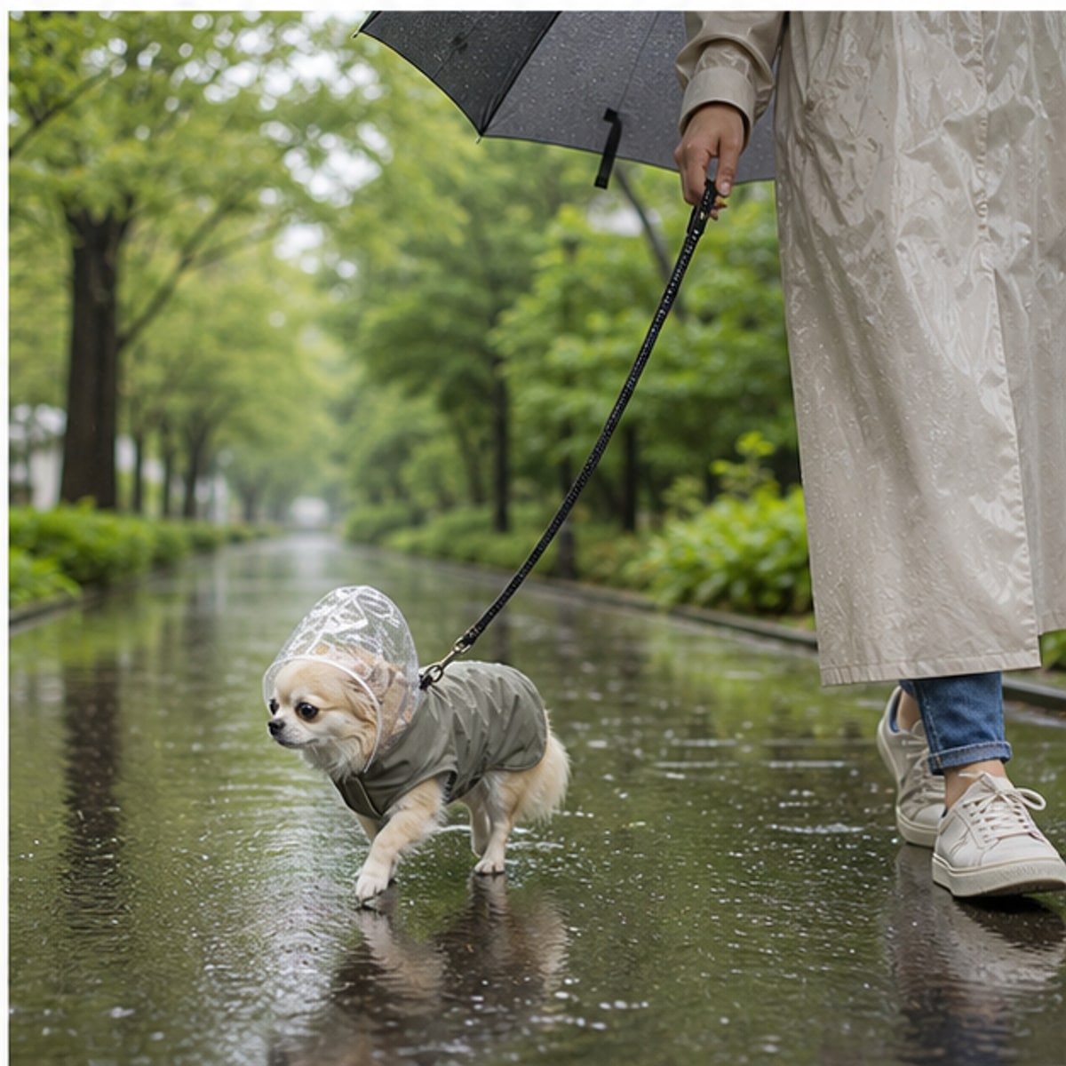 犬用レインコート（透明フード・全身カバー型）の紹介画像4