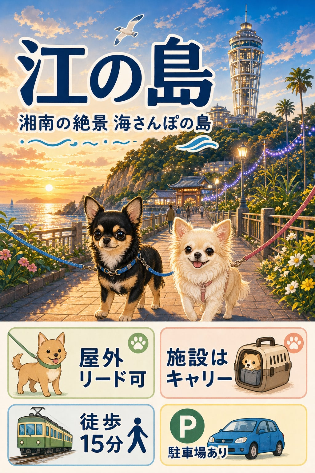 江の島｜犬連れの要点まとめ（編集部作成）