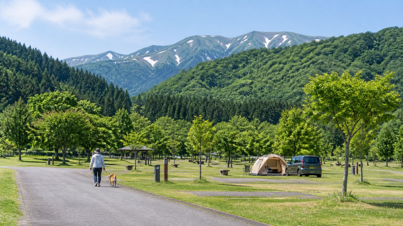 月山・弓張平オートキャンプ場（AIイメージ画像）