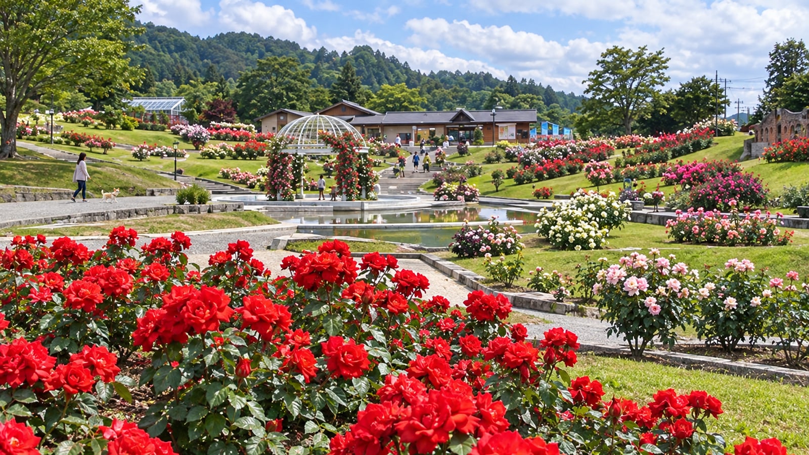 東沢バラ公園（AIイメージ画像）