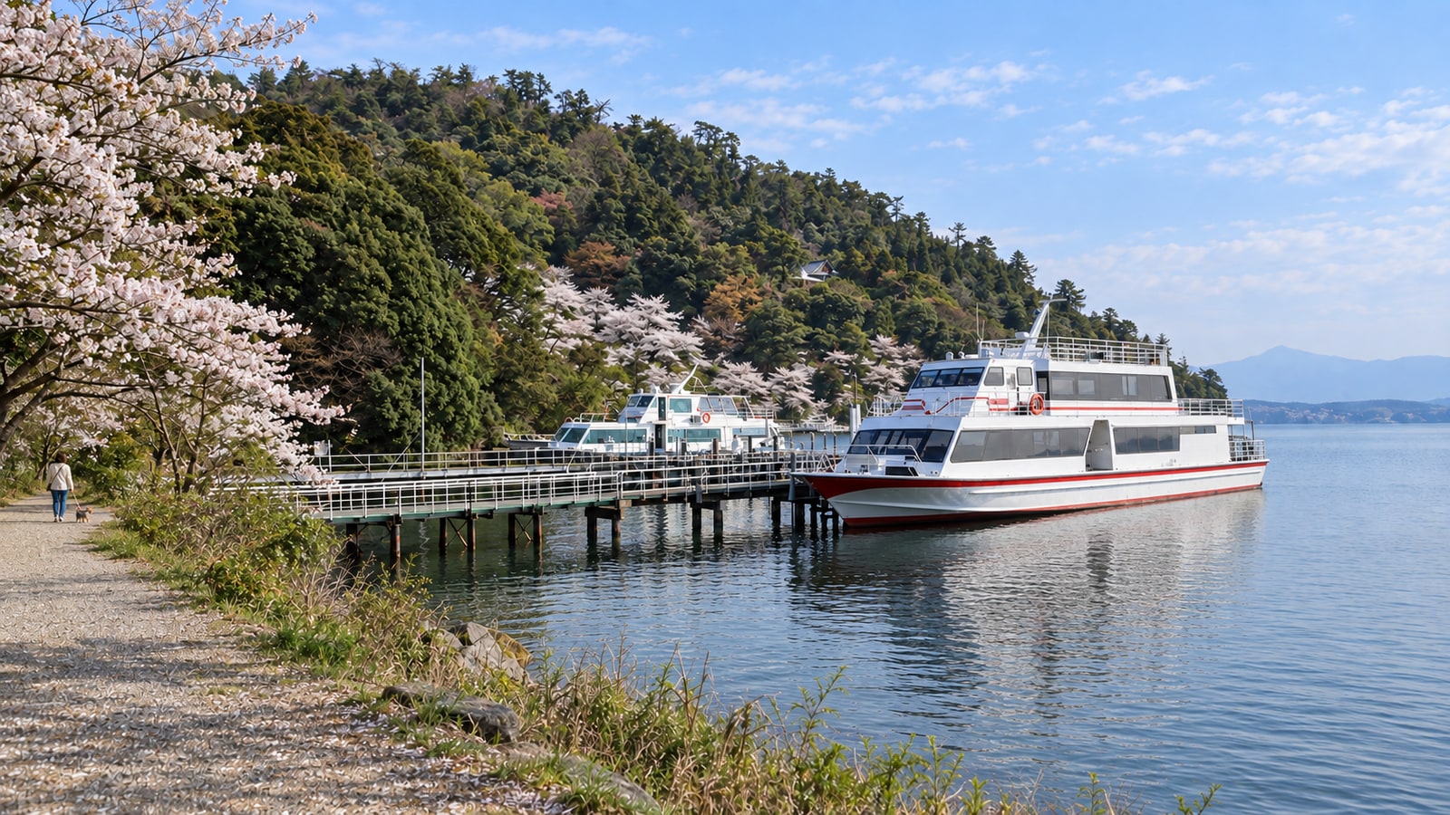 海津大崎の桜並木のAIイメージ画像4