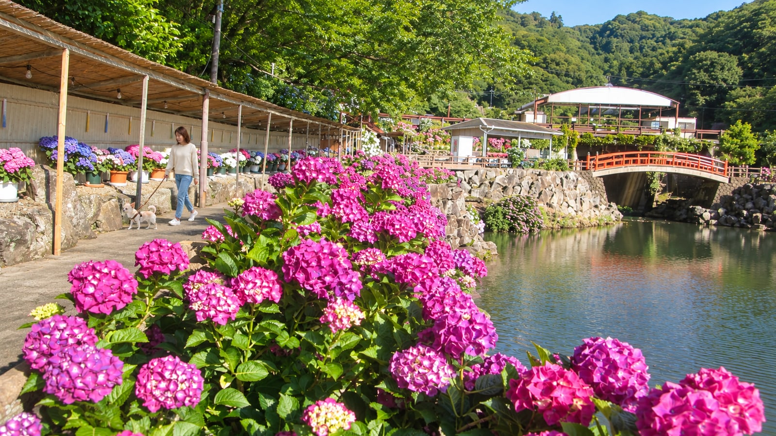 形原温泉 あじさいの里（AIイメージ画像）