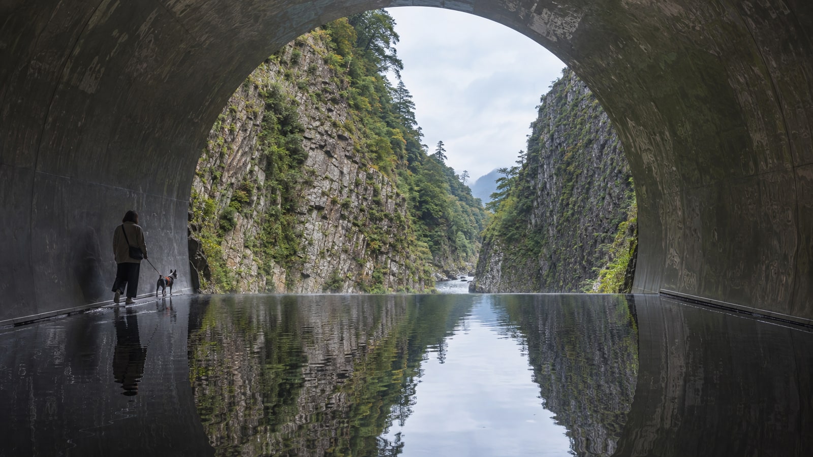 清津峡渓谷トンネル（AIイメージ画像）
