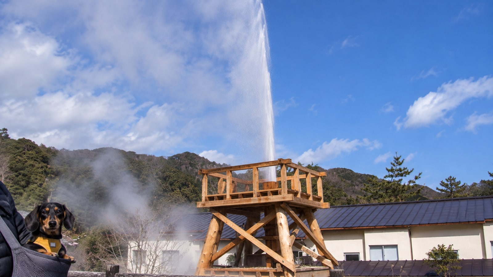 峰温泉大噴湯公園（AIイメージ画像）