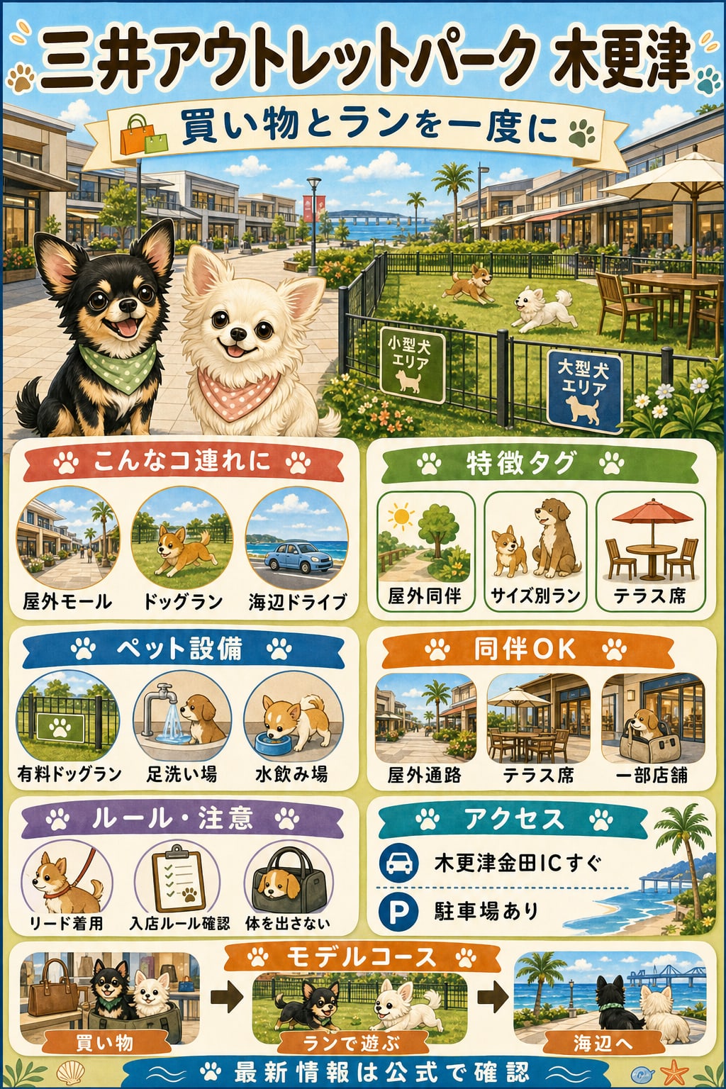 三井アウトレットパーク 木更津｜犬連れの要点まとめ（編集部作成）