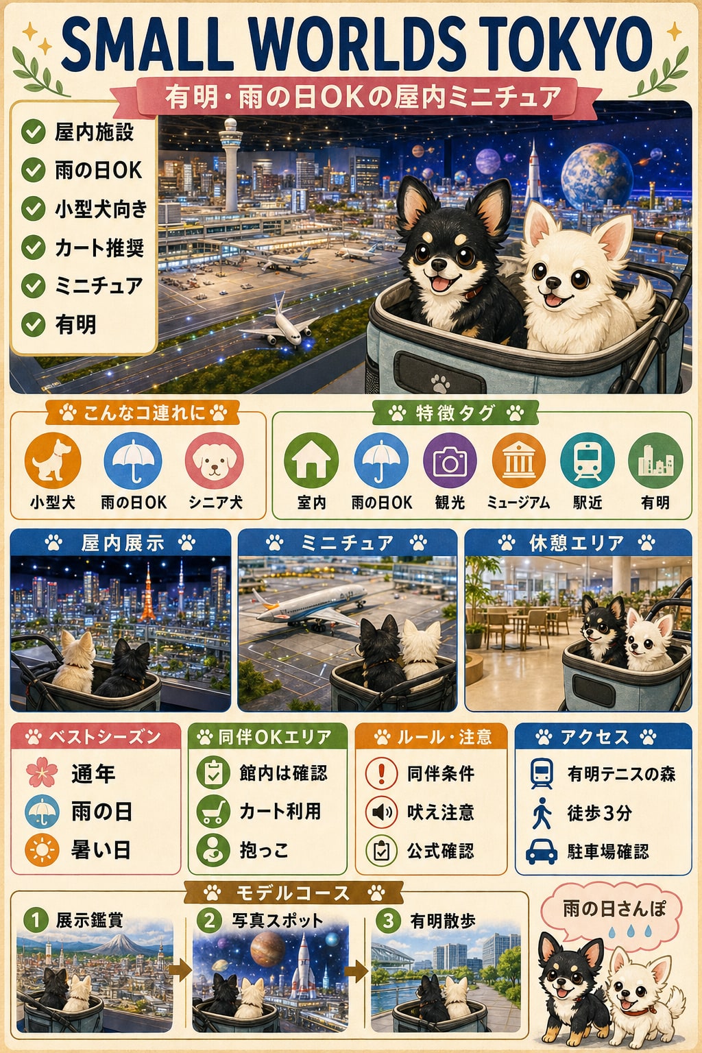 SMALL WORLDS TOKYO｜犬連れの要点まとめ（編集部作成）