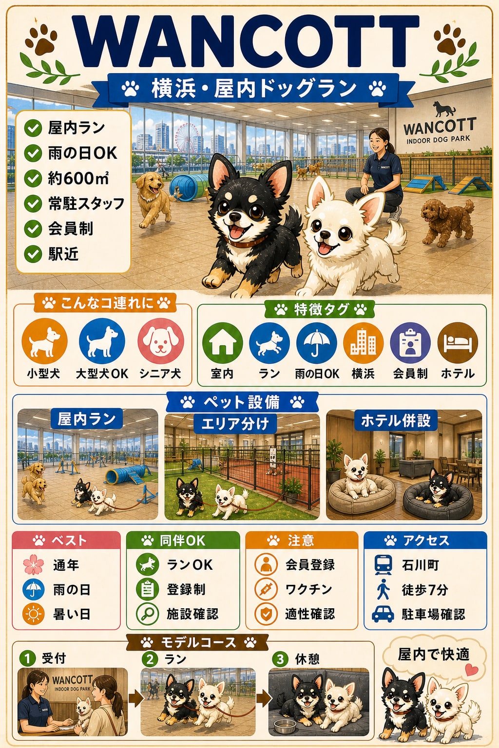 WANCOTT（ワンコット）｜犬連れの要点まとめ（編集部作成）