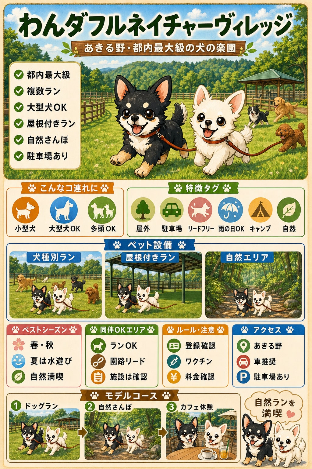 わんダフルネイチャーヴィレッジ｜犬連れの要点まとめ（編集部作成）